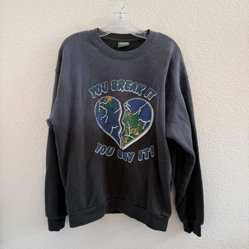 Parks Project You Break It You Buy It Earth Heart Sweatshirt Faded Large